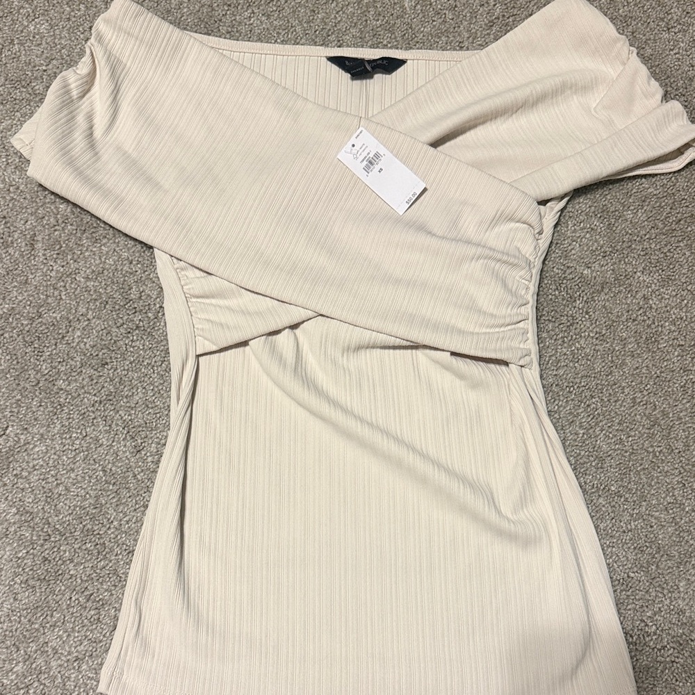 Banana Republic One Shoulder Cream Dress